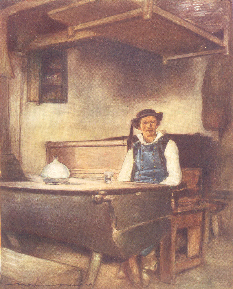 FINISTÈRE BRITTANY BRETAGNE. In an Auberge, Pont-Aven 1905 old antique print